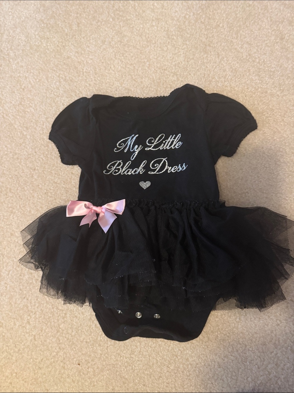 The Children's Place Black Tutu One-Piece with Pink Bow